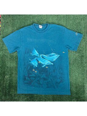 Vintage 90s Dolphins Nature T-Shirt Costa Rica Animal Art Tee